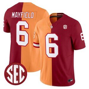 Mens Youths Kids Baker Mayfield Vapor Stitched Jersey Orange Red
